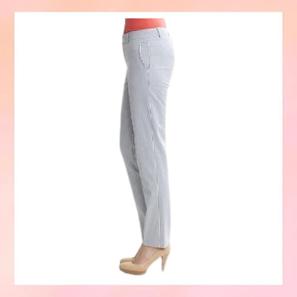 Banana Republic Light Gray Pinstripe/Ticking Stripe Dress Pants Size 6 - Picture 1 of 8